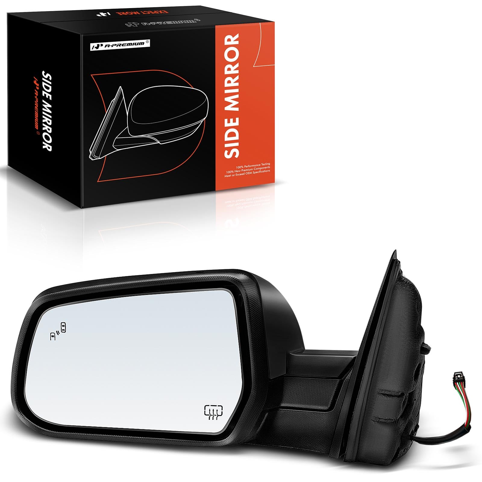 Photo 1 of A-Premium Driver Side Power Door Mirror - Compatible with Chevrolet Equinox 2016-2017 & GMC Terrain 2015-2017 - Heated Manual Folding Black Outside Rear View Mirror w/Blind Spot Detection