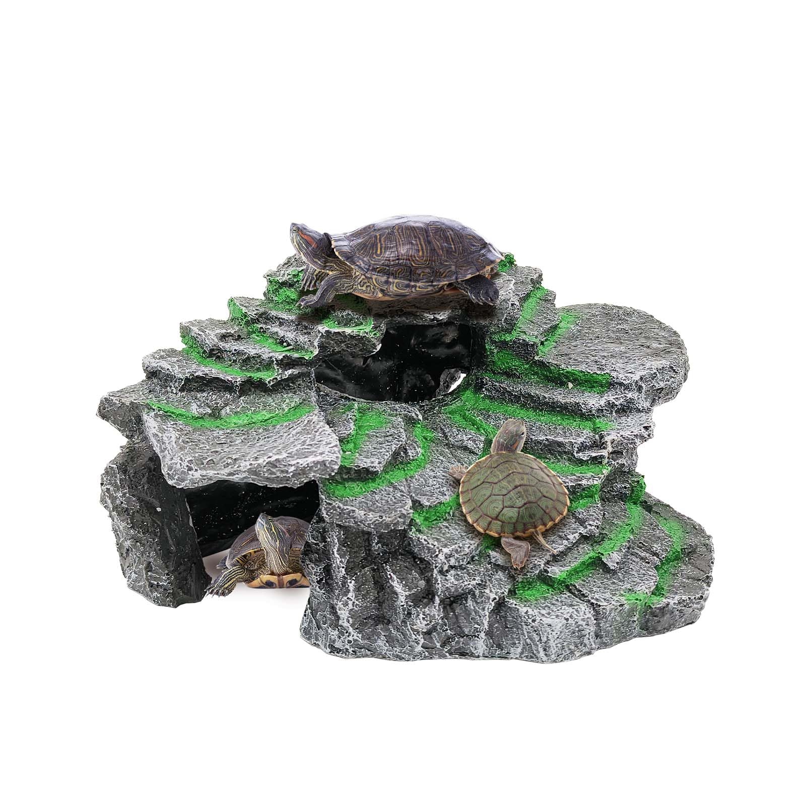 Photo 1 of Moonorange Turtle Basking Platform Turtle Tank Decoration for Aquariums & Terrarium, Turtle, Lizard, Reptile Habitat Hideout (Black)