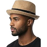 Funky Junque Porkpie Fedora Hats for Men – Classic Wool Blend Trilby Dress Hat, Short Brim Fedoras for Formal & Casual Wear