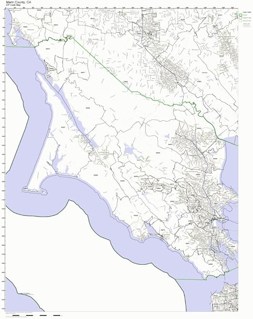 Marin County Zip Code Map Amazon.com: Working Maps Marin County, California CA Zip Code Map 