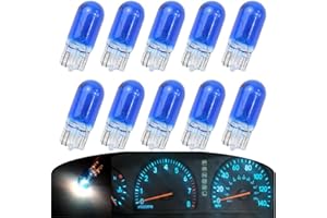 CUSMME 10Pack T10 194 168 LED Light Bulb 158 PC194 161 W5W 147 Halogen Instrument Panel Gauge Cluster Dashboard Automotive Light Bulb Blue