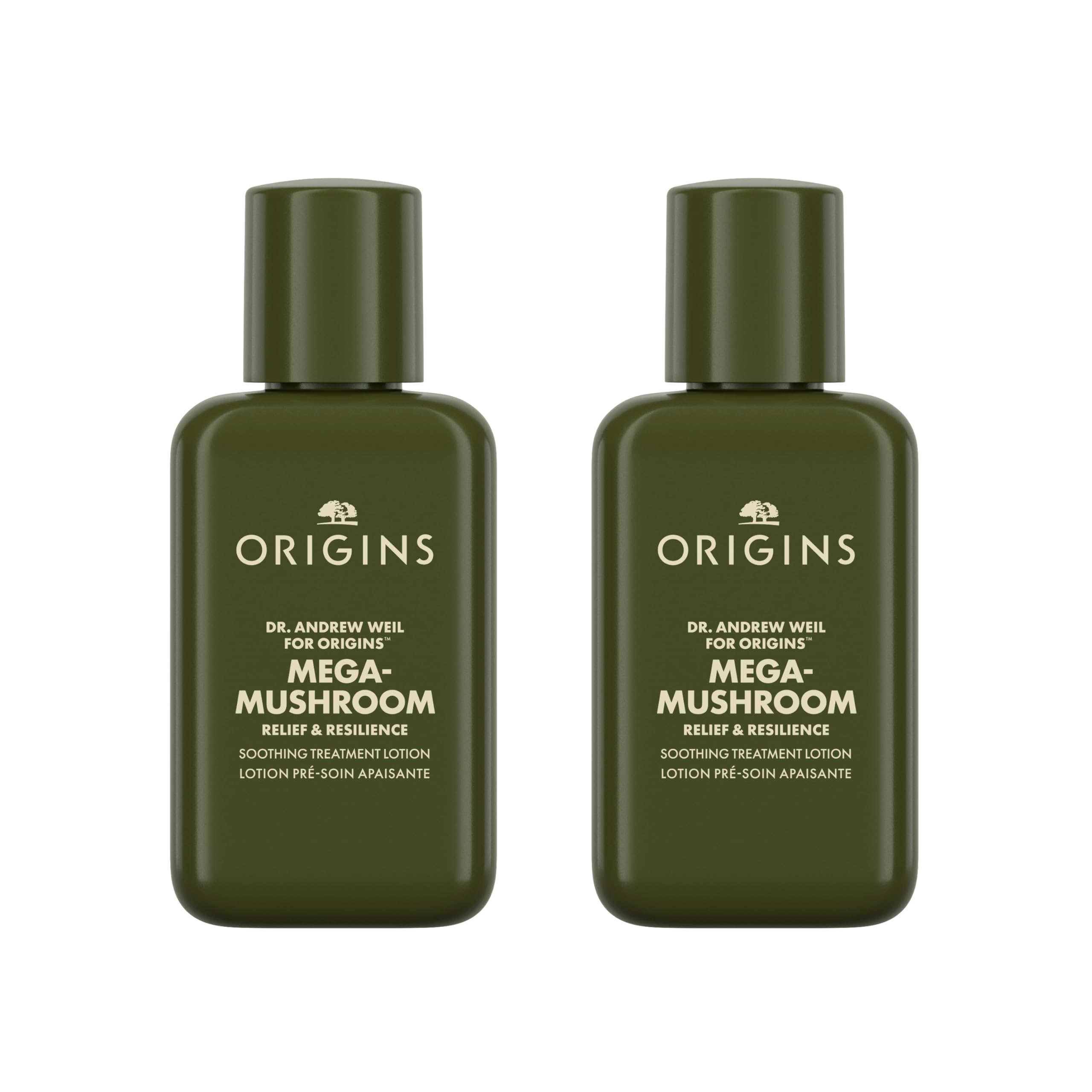 Origins Mega-Mushroom Soothing Treatment Lotion | Great for Sensitive Skin | With Reishi Mushroom, 3.4 Fl Oz (Pack of 2) Image