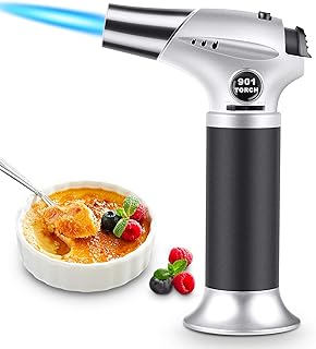 Magicfun Küchenbrenne Flambierbrenner, Nachfüllbar Butan Gasbrenner mit Sicherheitsschloss für die Küche Home Creme Brulee Gebäck Desserts Camping (Butan Inbegriffen Nicht)