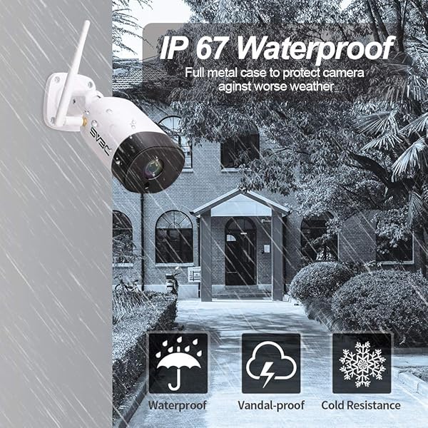 SV3C 3MP HD berwachungskamera Aussen WLAN IP Kamera Outdoor WiFi IP67 Wasserdicht Wireless mit Zwei Wege Audio Bewegungserkennung 20M Nachtsicht Kompatibel mit SmartphonesTablets und Windows PC
