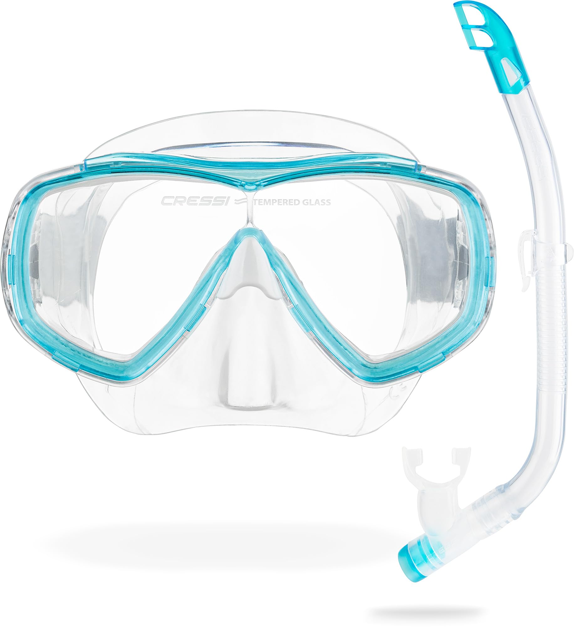 Cressi - Crg1B Unisex Child C/Set Estrella Vip Jr Clear/Lime JUnisexor Snorkeling/Diving Combo Set - Transparent/Aquamarine, Unisex