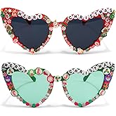 Vovii 2Pcs Christmas Sunglasses for Adult Party Accessories Decorations, Funny Christmas Glasses with Santa Tree Design for Party Supplies