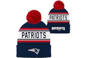 OUTERSTUFF NFL Kids Youth 8-20 Official Primary Logo Jacquard Sport Knit Cold Weather Cuffed Pom Beanie Hat