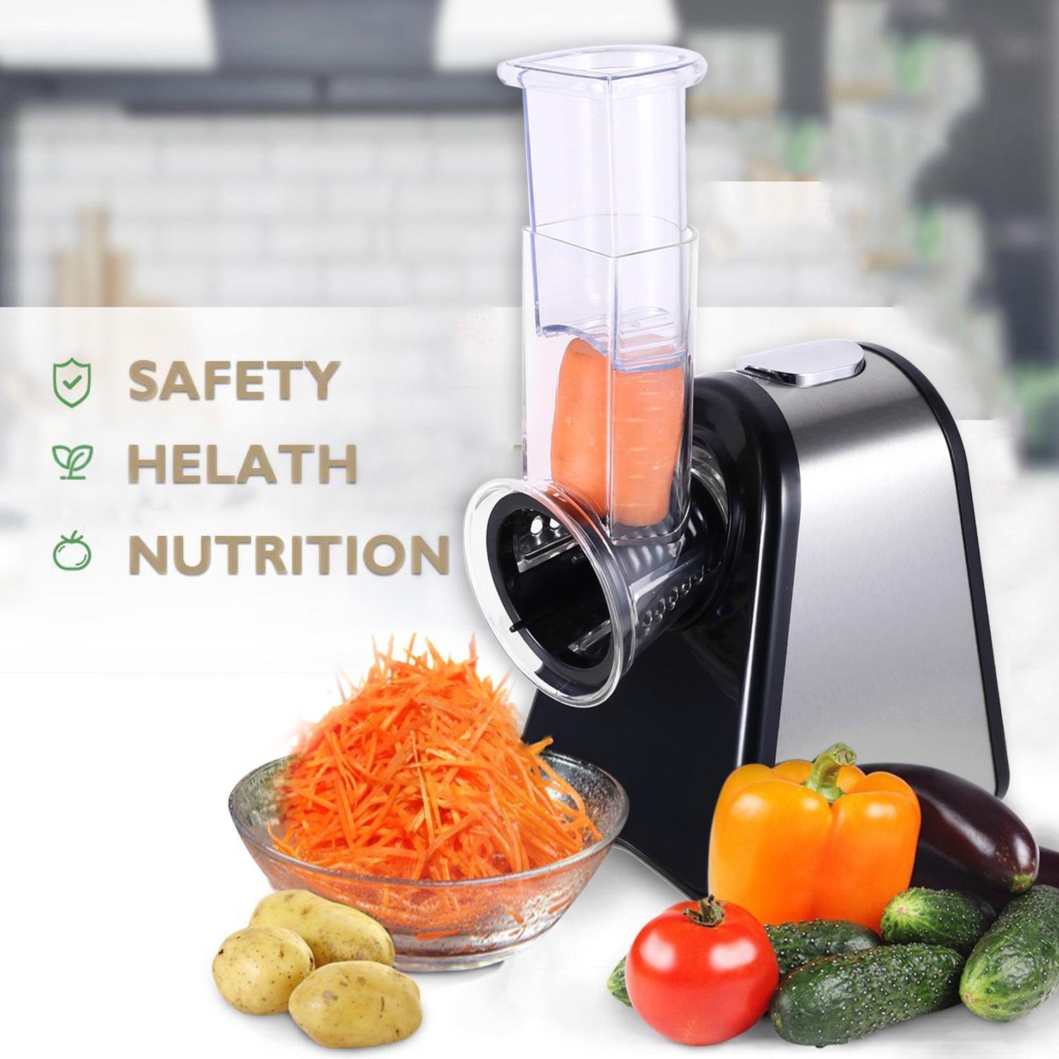 Electric Food Slicer Machine for Home Use, Salad Shredder Slicer for