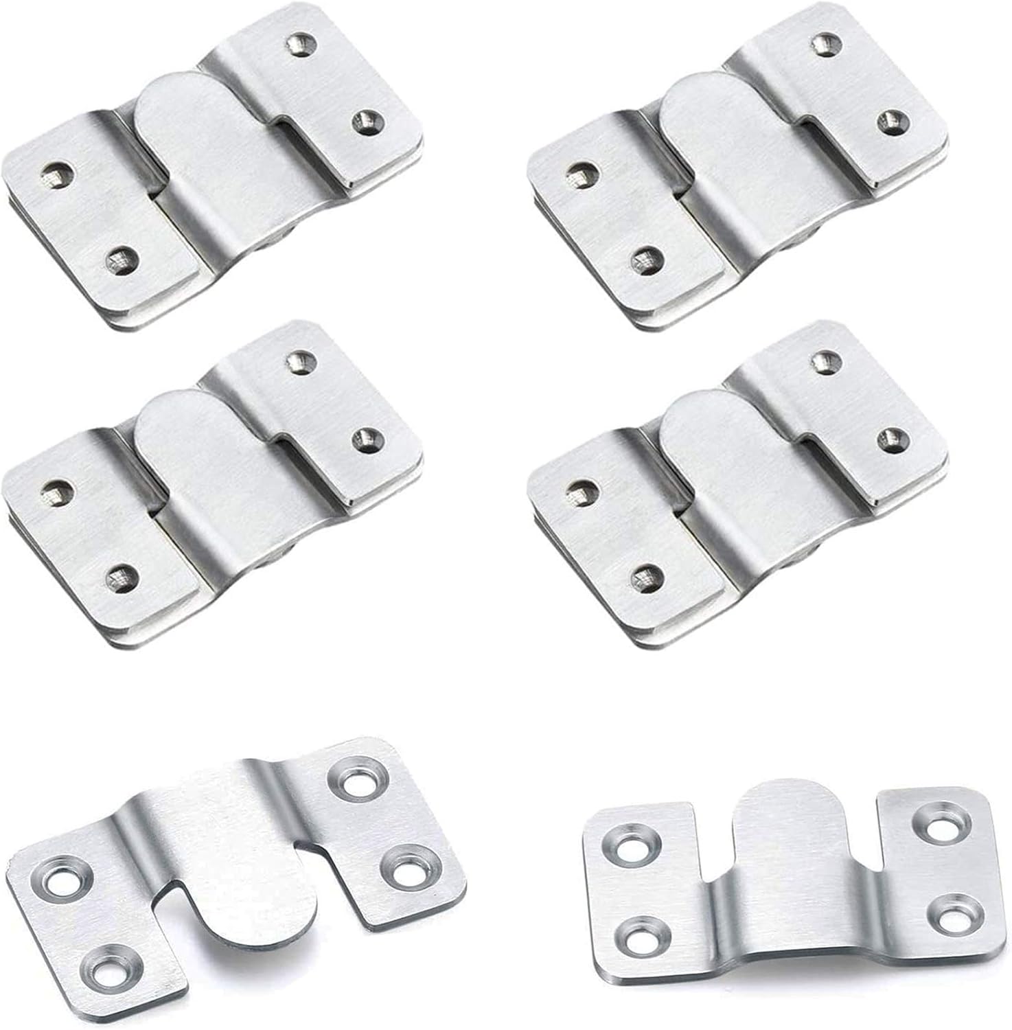 NORSON-NADISHA 10Pcs Stainless Steel Interlocking Photo Frame Hooks Z Clip Bracket Wall Mount Hardware Headboard Hangers