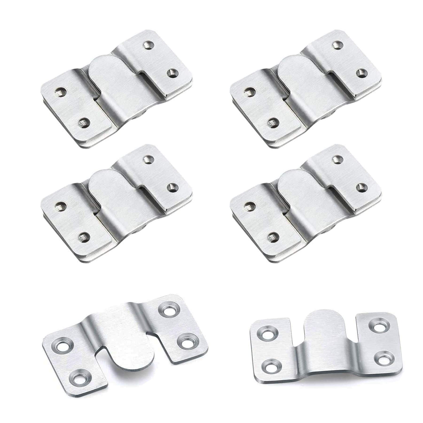 NORSON-NADISHA 10Pcs Stainless Steel Interlocking Photo Frame Hooks Z Clip Bracket Wall Mount Hardware Headboard Hangers