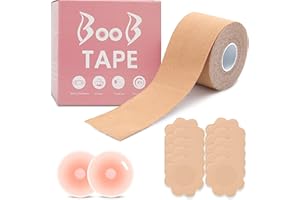 JEYUAN Boob Tape, Boobtape for Breast Lift Tape Fit for A-D Cup, Adhesive Body Tape Breathable Bob Tape for Large Breasts wit