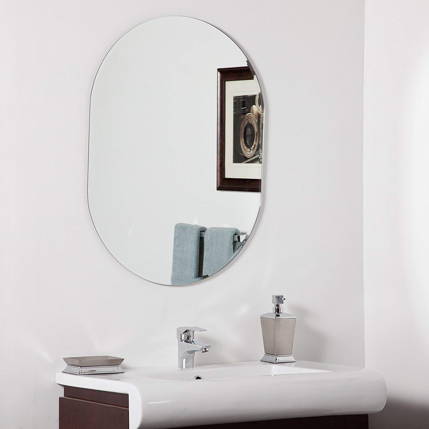 Buy Tinitalo Glass Frameless Decorative Mirror for Wall Bathrooms in