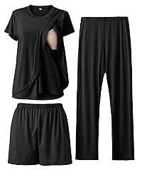 Rnxrbb 3 Piece Postpartum Nursing Pajamas Set