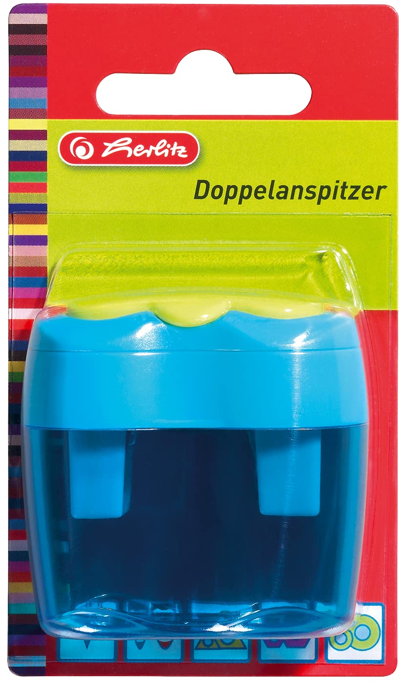 Pelikan 10921112 – Double Pencil Sharpener, Multi-Colour single piece ( ASSORTED COLORS)