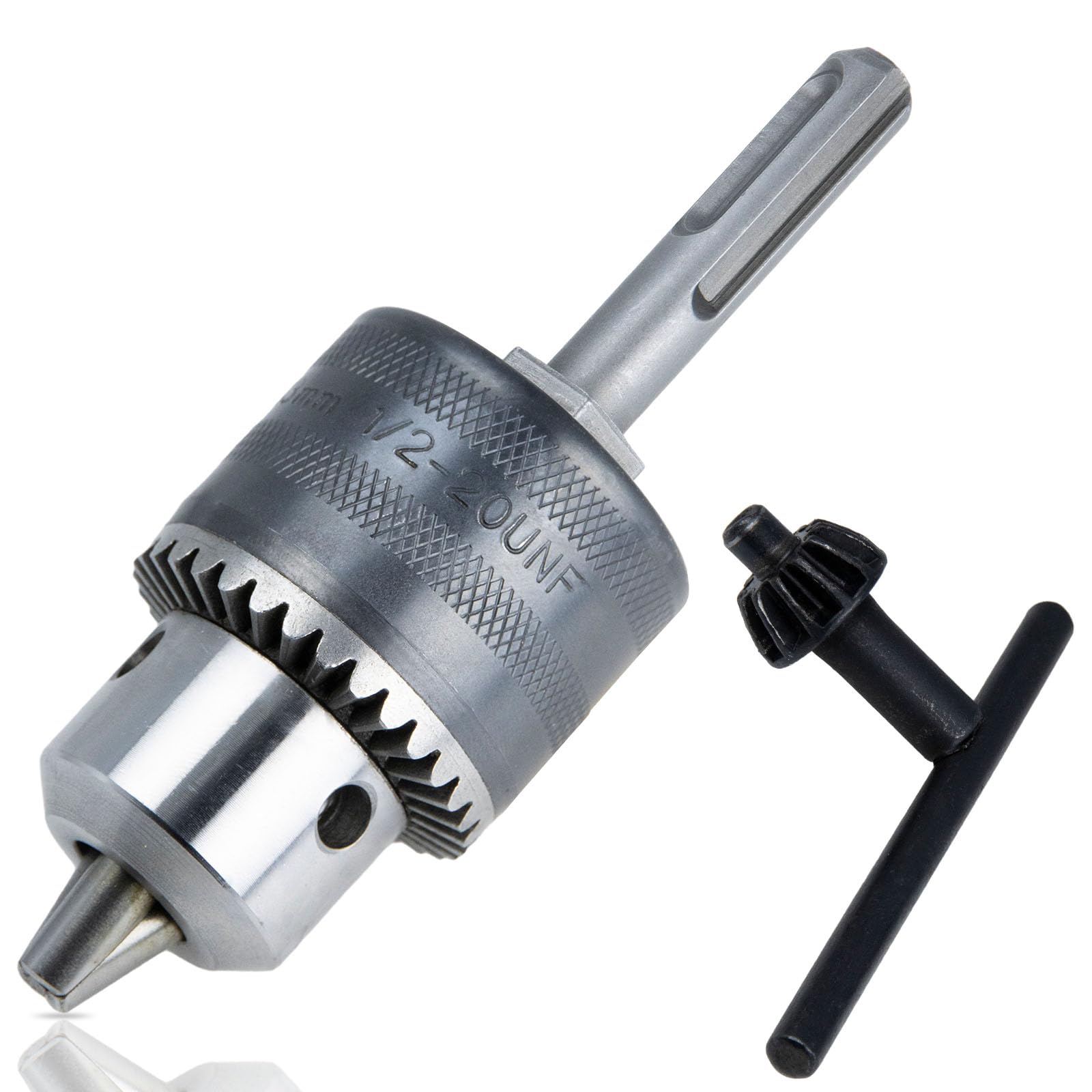 GARHWAL SDS-Plus Drill Chuck Adapter, 1.5-13mm 1/2-20UNF Drill Chuck with SDS Plus Shank Adaptor - Heavy Duty Professional Tool