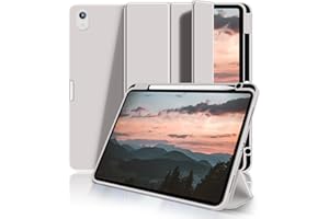 Aoub Case for iPad Air 5th Generation 2022 / iPad Air 4th Generation 2020 10.9-inch Case with Pencil Holder, Trifold Stand Case with Soft TPU Back Cover, Auto Sleep/Wake, Gray