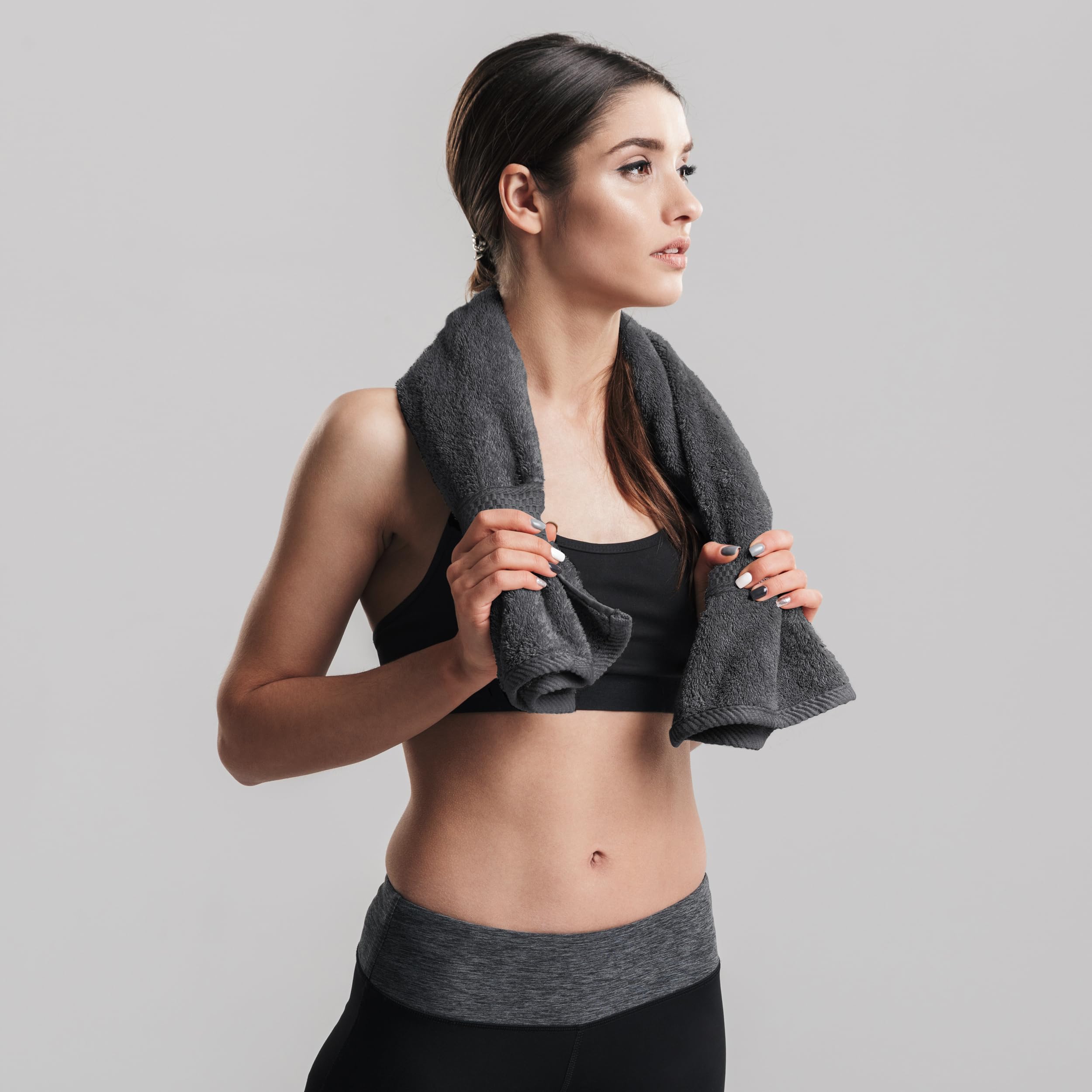 Utopia Towels - 6er Pack Frottee handtücher 50x100 cm mit Aufhängeschlaufe, mittelgroße Handtücher 100% Baumwolle weich und saugfähig Handtücher Set (Grau) 7