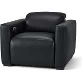 MCombo Wall Hugger Power Recliner Chair for Adult ST280 (Black) | 25.6'' Extra-Wide Recliner, Power Headrest, Zero Gravity, USB A &amp; C Charge Ports, Living Room, Breathable Faux Leather