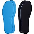 Amitataha 2 Pairs Breathable Insoles, Super-Soft, Sweat-Absorbent, Double-Colored and Double-Layered Shoe Inserts of Foam That Fit in Any Shoes (Blue/Black, 9.5-12 Women/8-9 Men)