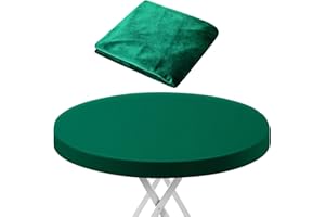 SmoothNovelty 49" Green Velvet Poker Table Cover for Mahjong, Card Games, Noise Reducing, Slip Prevention, Smooth Fabric Round Table Tablecloth for Board and Dice Games