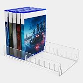 WEIMINLI Video Game Storage Tower for PS5 / PS4 / Xbox Series X/Xbox One Game Cases, 11-Disc Capacity Organizer Stand, Anti-Slip Clear Acrylic Desktop Rack, No Assembly Required (1, Clear)