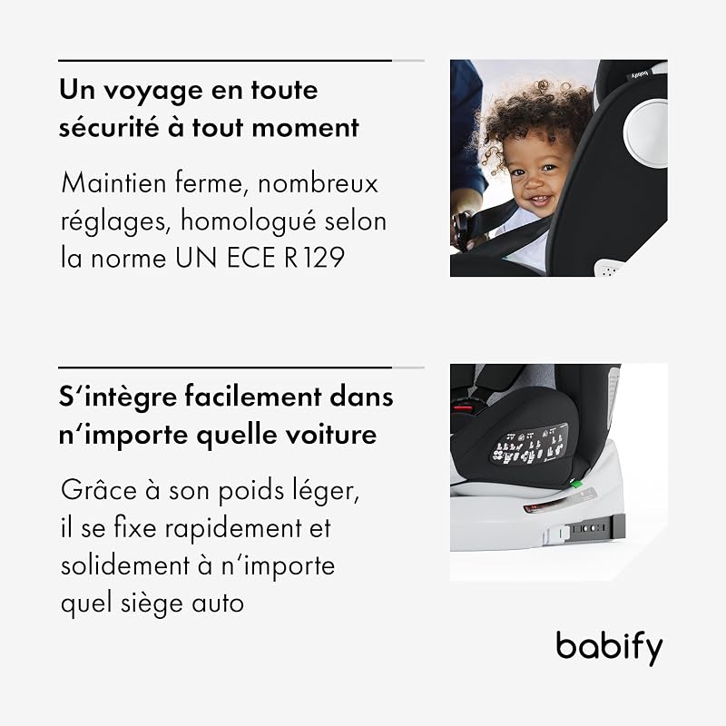 Onboard Siege Auto ECE R129/i-Size, Bebe 0 à 36kg, Siege Auto Isofix Groupe 0 1 2 3, Siège Auto Bébé et Enfants de 0 à 12 Ans, Sièges Auto Pivotant 360, Ergonomique, Rehausseur Voiture Enfant
