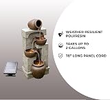 Teamson Home Solar Powered Water Feature 4 Tier Pot Fountain with LED Lights view 9
