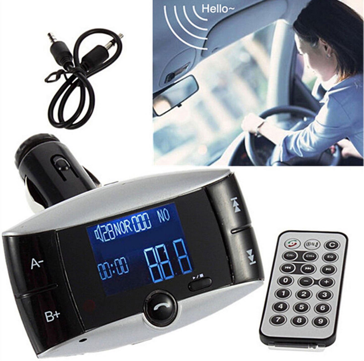 Bluetooth coche Kit MP3 Player FM transmisor manos libres del teléfono