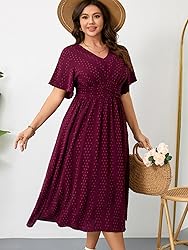 RWJ Women's Plus Size Maxi Dress Flutter Casual V