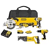 DEWALT Tools 5 Tool Power Tool Combo Kit, Cordless