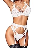 RSLOVE Women Lace Lingerie Set with Garter Belts