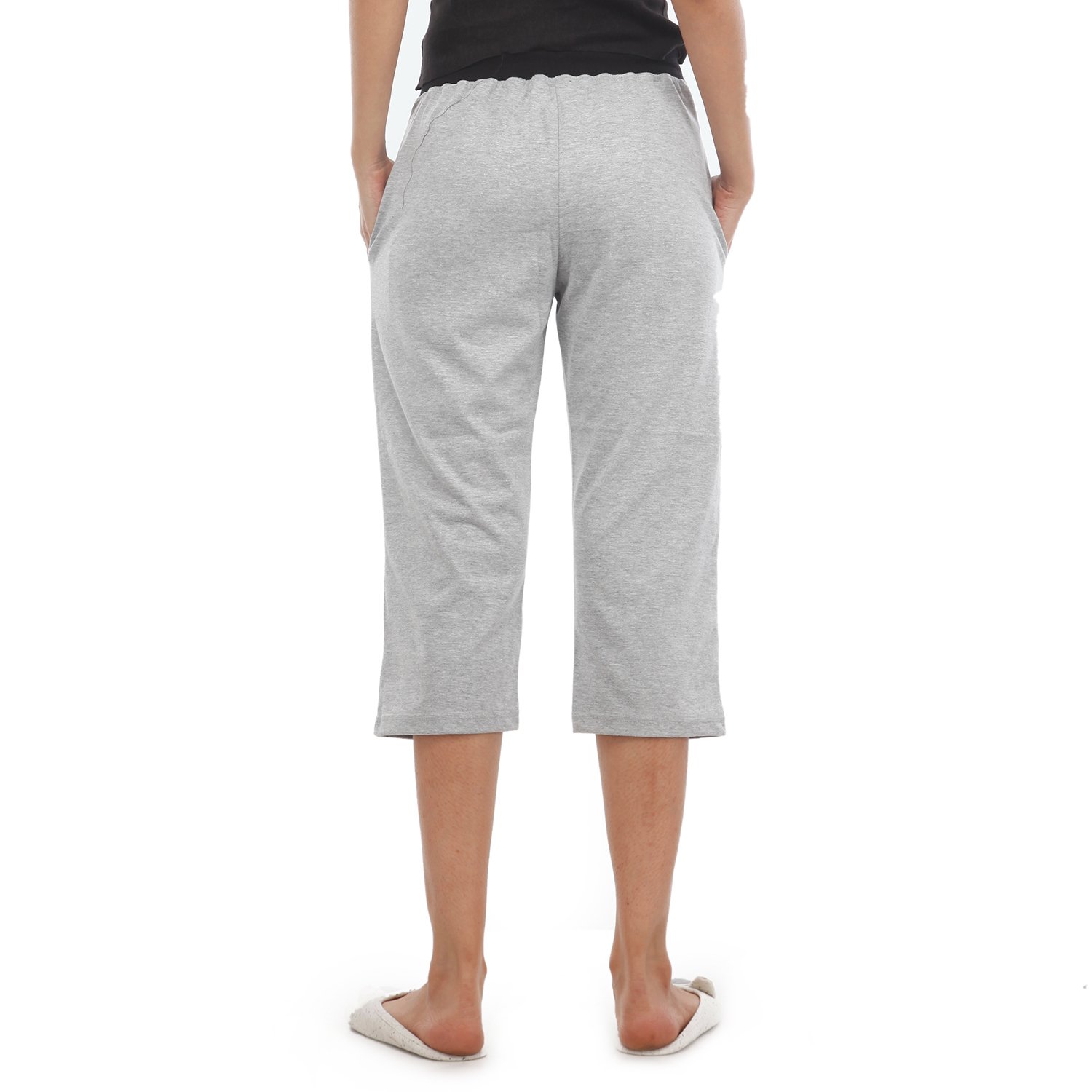 nite flite classic cotton grey capri