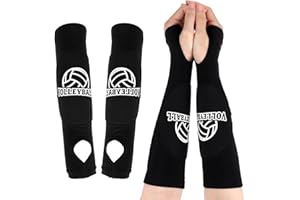 Ymapinc 1 Pair Arm Sleeves Volleyball, Passing Hitting Forearm Sleeves with Protection Arm Pads and Thumb Hole