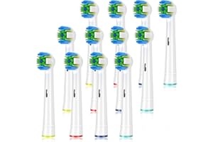 Schallcare Replacement Brush Heads Compatible with Oral B Braun Electric Toothbrush - Floss Toothbrush Head Fits for Oral B Pro 1000 Genius Smart Series (12 Pack)