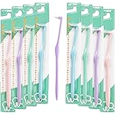 8 Pcs Interspace Toothbrush, Soft Single Tufted Toothbrush for Orthodontic Braces Detail Cleaning, Small Head Toothbrush Betw