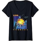 Womens Def Leppard - Pyromania V-Neck T-Shirt