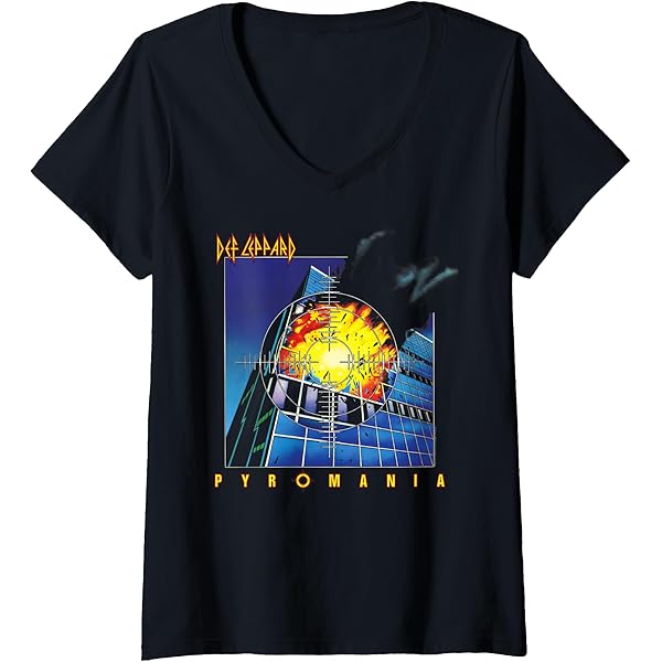 Amazon.com: Def Leppard Pyromania Black Cotton T-Shirt, Classic