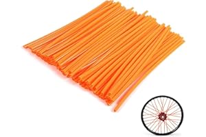 72Pcs Universal Spoke Skins Cover - Ovelur Wheel Spoke Wraps Skins Pipe Trim Decoration Protector For Motorcycle Dirt Bike Yamaha Harley Suzuki(Orange)