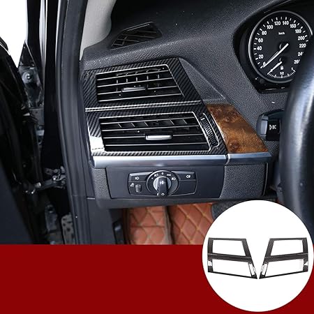 Amazon Yiwang カーボンファイバースタイル Abs車 ダッシュボードサイド エアコン アウトレット ベントフレーム トリム Bmw X5 X6 E70 E71 08 13 自動車アクセサリー 車用芳香剤 車 バイク