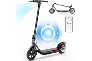 SISIGAD Electric Scooter Adults 8.5"/10" Tires, Peak 500W Motor, Max 19Mph Speed, 15/30 Miles Long Range, Portable Folding E-Scooter for Commuting with Dual Brakes, APP Control
