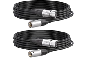 Tisino XLR Cable, 2 Pack Microphone Cable XLR Male to Female Balanced Microphone Cord Compatible with Preamps/Speaker Systems and More - 2m/6.6ft