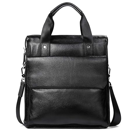 Mantobruce Business Handbag Leather Briefcase For Men Women Simple 11 Messenger Bag Shoulder Bag