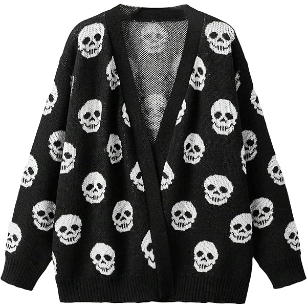 Gal Moda A60 Kids Womens Gothic Open Cardigan Skull Plus Size