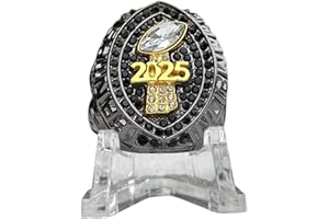 Legacy Rings 2025 Fantasy Football Championship Trophy Ring Gunmetal Black and Gold Tone, Award for Fantasy Football League Winner