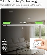 ALUSSO 7W Square LED Downlights 3CCT Dimmable IP44 White 12 Pack view 4