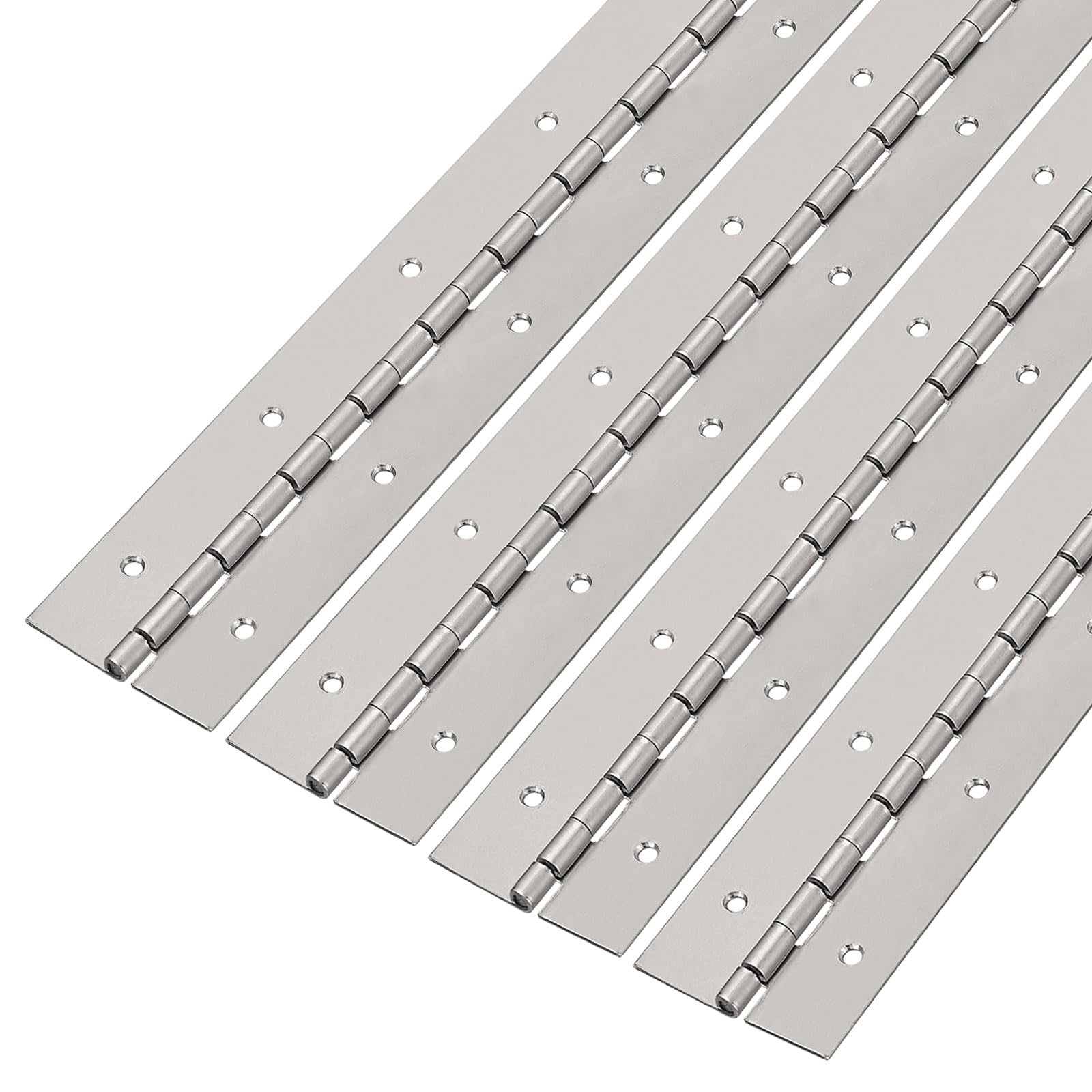 uxcell Piano Hinge 16Inch x 2Inch, 4pcs Stainless Steel Continuous Hinge Piano Hinges for Cabinets, Door, DIY Storage Boxes, 0.059" Leaf Thickness, Silver