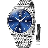 OLEVS Watches for Men Luxury Stainless Steel 30M Waterproof Quartz Dress | Classic dress men's watch big face with day date and durable band,ideal gift for business and daily wear