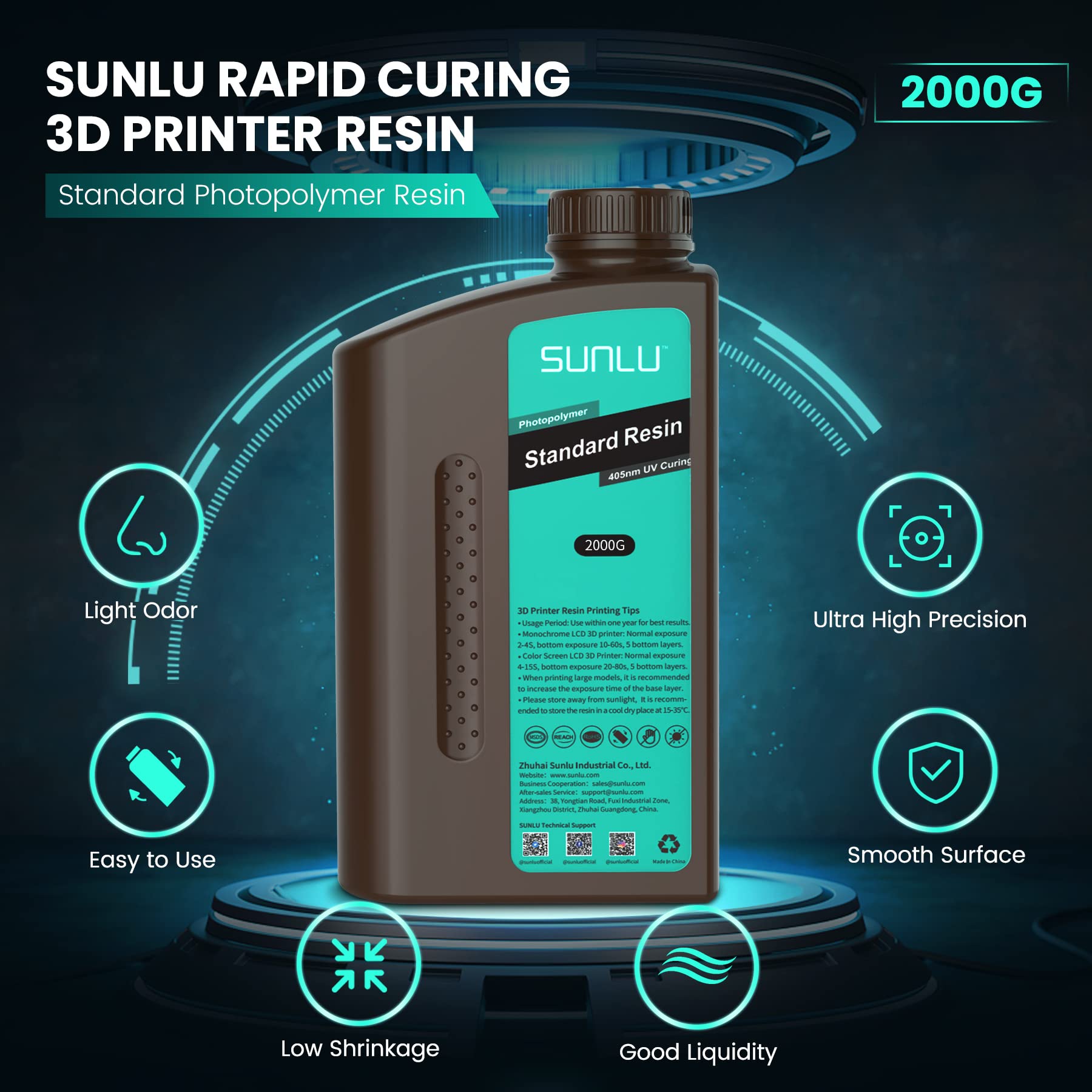 mua-sunlu-3d-printer-resin-2000g-standard-photopolymer-405nm-uv-curing