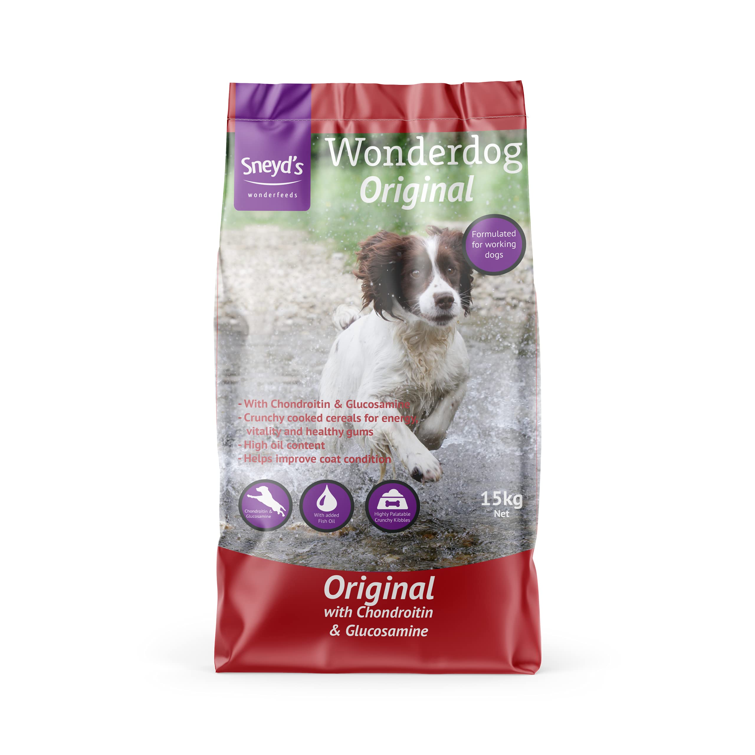 Wonderdog Original 15kg Adult Dry Dog Food with Joint Care & Herb Blend | Complete Balanced Nutrition for Active & Working Dogs