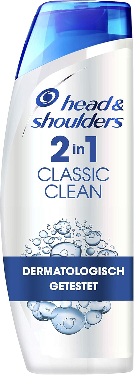 Head & Shoulders Classic Clean 2-in-1 Anti-Dandruff Shampoo, Pack of 6 (6 x 250 ml), Shampoo Against Dandruff, Dry Scalp